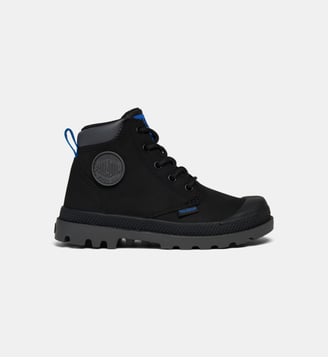 Bottines Pampa en cuir enduit waterprooof - Palladium - Noir