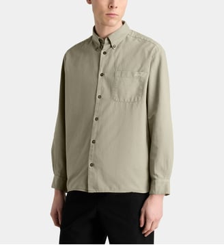 Chemise Mateo siglée en coton - A.P.C. - Vert foncé