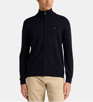 Cardigan Edinburgh laine mélangée - Eden Park - Bleu marine