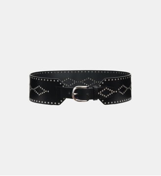 Ceinture Lucie en cuir motif à points - Isabel Marant - Noir