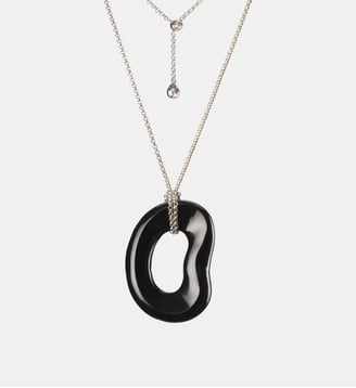 Chaine en argent rodhié avec pendentif en onyx - Charlotte Chesnais - Argent