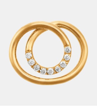 Collier en or jaune 18 carats et diamant - Lettre O - avec chaine - Charlotte Chesnais - Or
