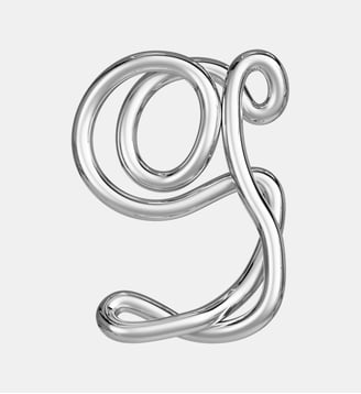 Collier en argent rhodié - Lettre G - avec chaine - Charlotte Chesnais - Argent