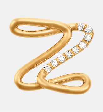 Collier en or jaune 18 carats et diamant - Lettre Z - avec chaine - Charlotte Chesnais - Or