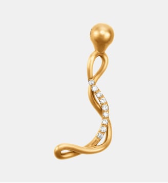 Collier en or jaune 18 carats et diamant - Lettre J - avec chaine - Charlotte Chesnais - Or