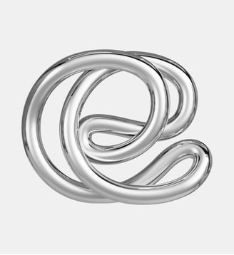 Collier en argent rhodié - Lettre E - avec chaine - Charlotte Chesnais - Argent