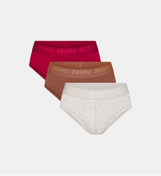 Lot de 3 slips modal stretch - Skims - Marron et rouge