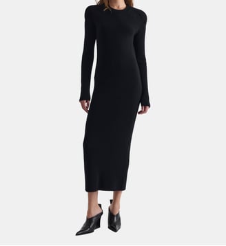 Robe longue Liette en cachemire côtelé - Iro - Black