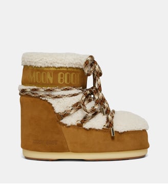 Après-ski Icon Low ambidextres sherpa daim - Moon Boot - Camel