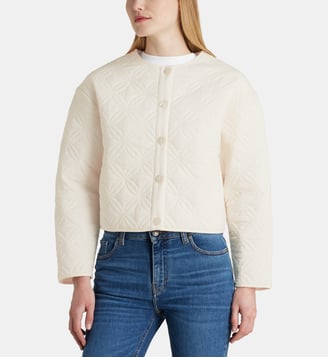 Veste droite matelassée Chamarel coton  - Galeries Lafayette - Écru
