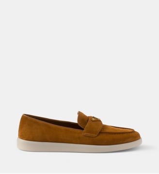Mocassins en veau velours - Prada - Marron clair