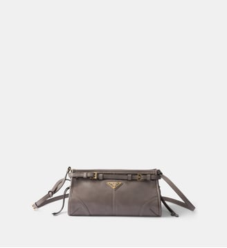 Sac besace en cuir Bonnie - Prada - Gris souris