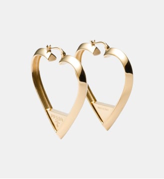 Boucle d'oreille créoles métal - Prada - Doré