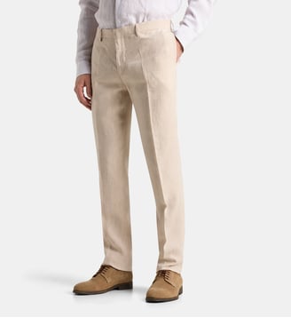 Pantalon de costume ajusté Tilin fil à fil lin - Comptoir GL - Beige