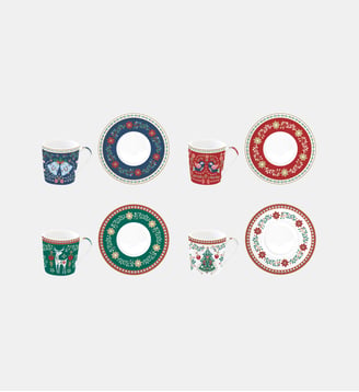 Coffret de 4 tasses et soucoupes - Easy Life - Multicolore