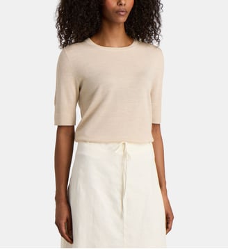 Pull Lyvia en laine mérinos unie - Jodhpur - Beige