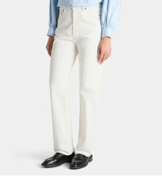 Jean droit Loden coton bio - Jodhpur - Blanc cassé
