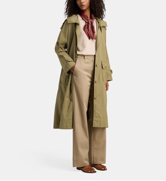 Imperméable long droit Laly capuche recyclé - Jodhpur - Kaki