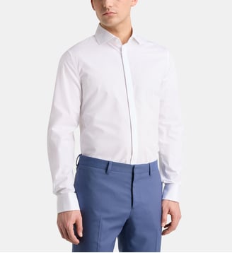 Chemise ajustée Msrevent coton  - Galeries Lafayette - Blanc