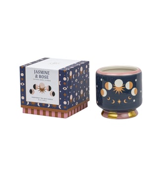 Bougie parfumée pot en céramique - Jasmine & rose - Paddywax - Bleu