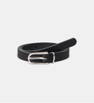 Ceinture fine Heloise en cuir - Galeries Lafayette - Noir