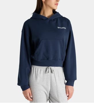 Hoodie Health is wealth en coton - Sporty & Rich - Bleu foncé