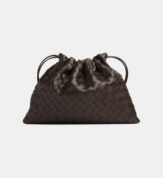 Sac à main Dustbag en cuir tressé - Bottega Veneta - Marron foncé