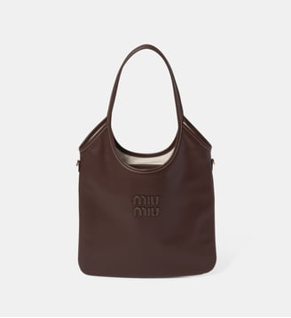 Sac cabas en cuir - Miu Miu - Marron foncé