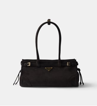 Sac à main en veau velours Bonnie - Prada - Noir