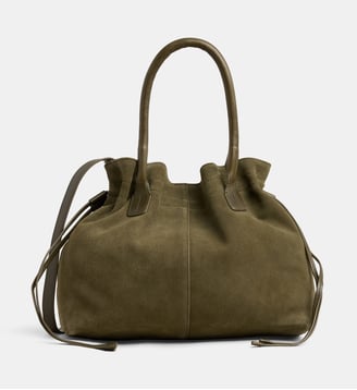 Sac cabas Mini Cameron en cuir et suède - Galeries Lafayette - Kaki et vert
