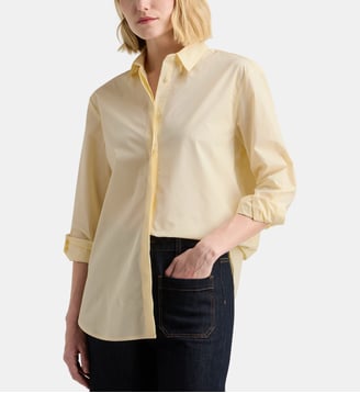 Chemise droite Alma Pop popeline coton - Galeries Lafayette - Jaune clair