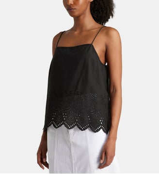Top style nuisette Lorphee broderies coton bio - Jodhpur - Noir