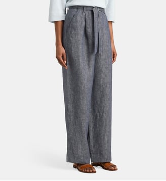 Pantalon large Linen ceinture lin - Jodhpur - Bleu marine