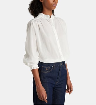 Chemise droite Laurence en coton bio uni
 - Jodhpur - Blanc