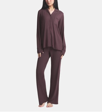 Set pyjama chemise et pantalon - Skims - Bordeaux