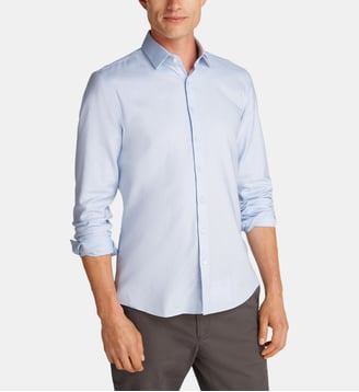 Chemise slim coton dobby sans repassage - Calvin Klein - Bleu clair