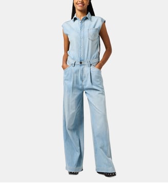 Combinaison pantalon ajusté en coton - Wrangler - Bleu clair