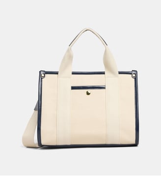 Sac cabas Mini Teddy en canvas - Galeries Lafayette - Blanc et bleu
