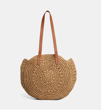 Sac à main rond Lila paille - Galeries Lafayette - Beige naturel