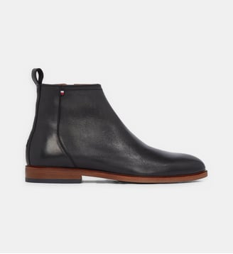 Bottines en cuir signature - Tommy Hilfiger - Noir