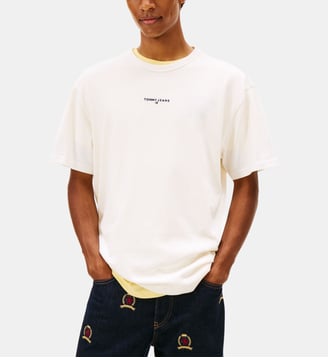 T-shirt ample coton signature - Tommy Hilfiger - Écru