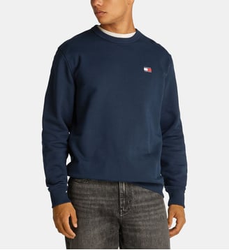 Sweat droit coton drapeau siglé - Tommy Hilfiger - Bleu marine