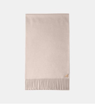 Echarpe en soie et cachemire signature - Prada - Beige rosé