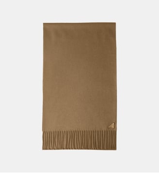 Echarpe en soie et cachemire signature - Prada - Marron