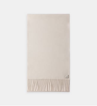 Echarpe en soie et cachemire signature - Prada - Beige clair