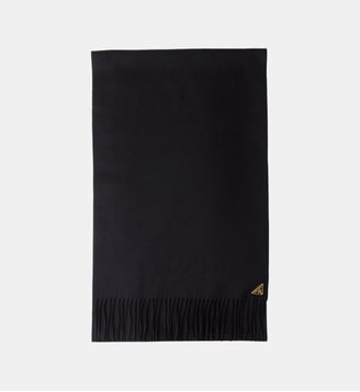 Echarpe en soie et cachemire signature - Prada - Noir et doré