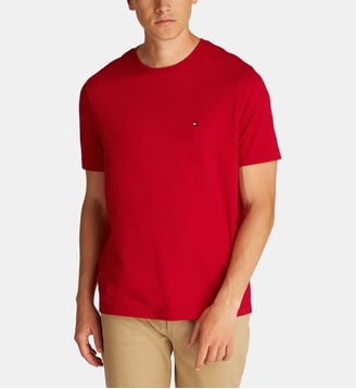 T-shirt droit coton - Tommy Hilfiger - Rouge vif