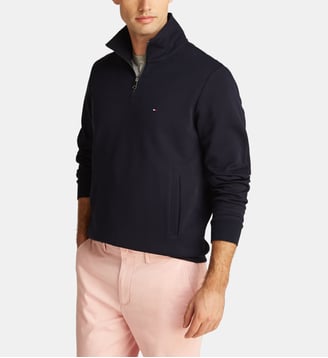 Sweat droit col camionneur coton mélangé - Tommy Hilfiger - Bleu marine