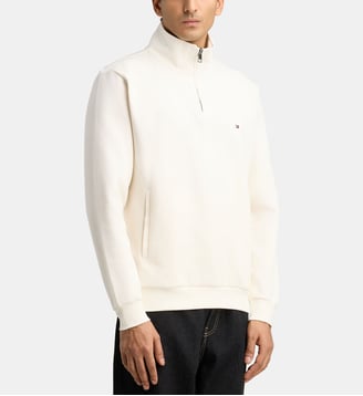 Sweat droit col camionneur coton mélangé - Tommy Hilfiger - Écru
