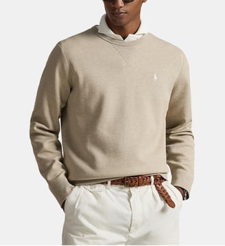 Sweat droit en coton mélangé signature - Polo Ralph Lauren - Beige